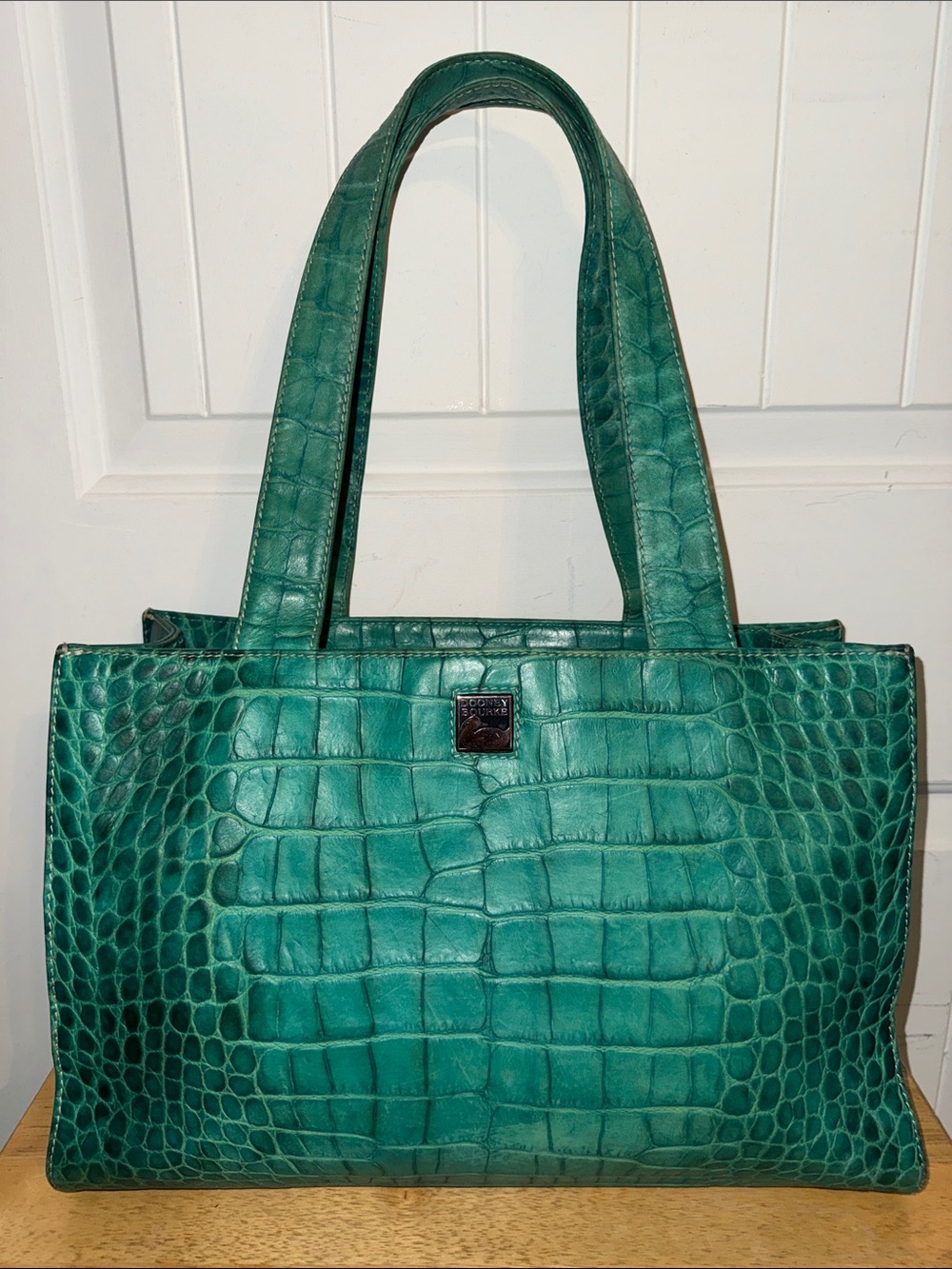 Dooney & Bourke Teal Croc-Embossed Tote